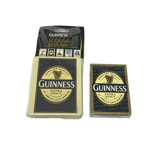 Guinness Merchandise 20 Beer Mats & Playing Cards Casino Finish Lot Man Cave